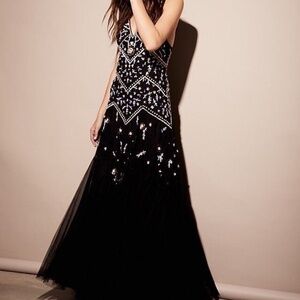 FREE PEOPLE JULIETTE DREAMY BLACK TULLE GOWN